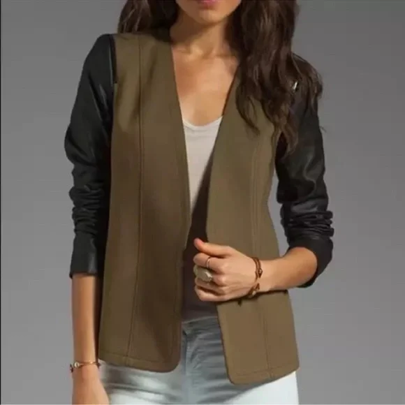 Theory Olive and Black Yaisa Pryor Blazer - Picture 1 of 6